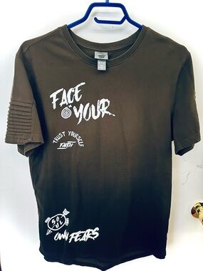 “Face Your Fears” Military Green Graphic Tee